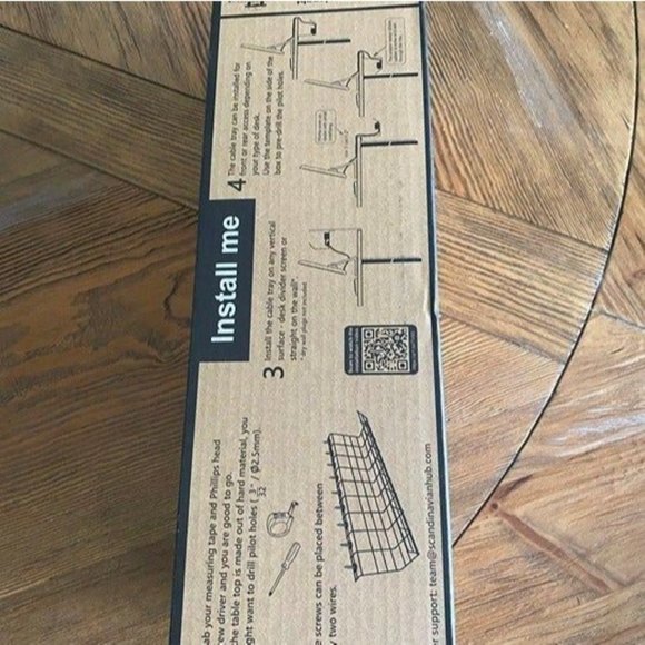Set of 2 Under Desk Cable Tray New In Box - Picture 2 of 3
